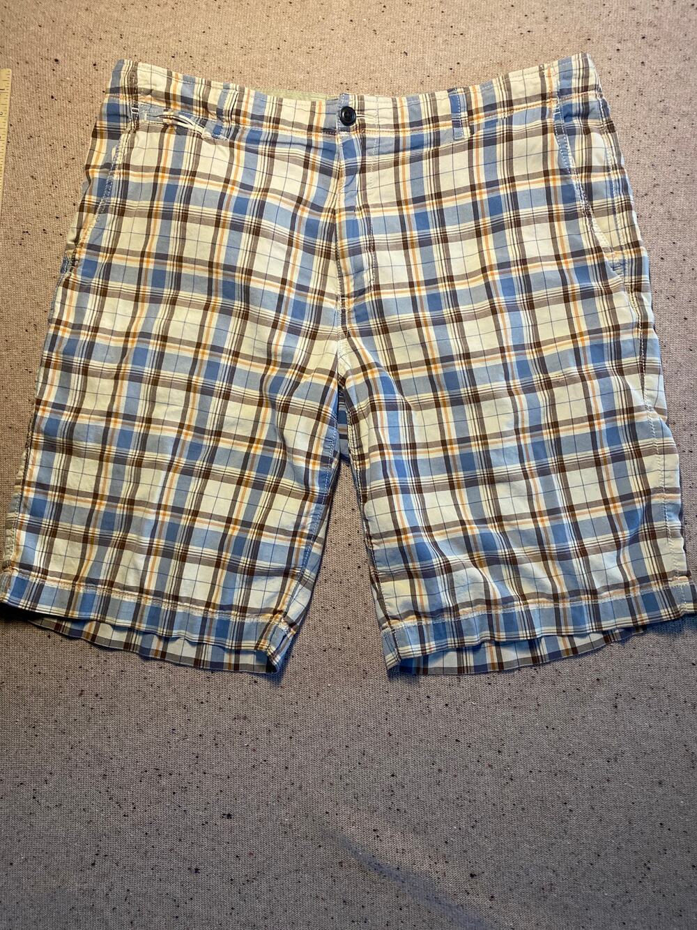 Gap Y2K Era Plaid Flat Front Shorts 38 Preppy Golf Coastal